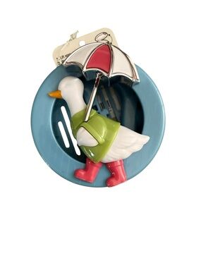 NEW Bath & Body Works SILLY GOOSE Car Fragrance Holder Blue with Pink Umbrella